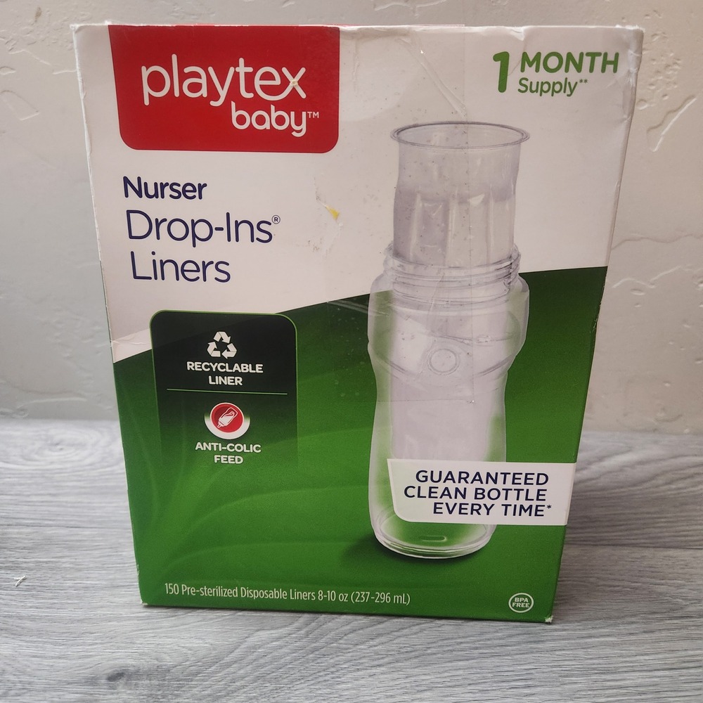 Playtex Clear Nurser Drop-Ins Liners 8-10 oz 150 Count Anti-Colic Disposable